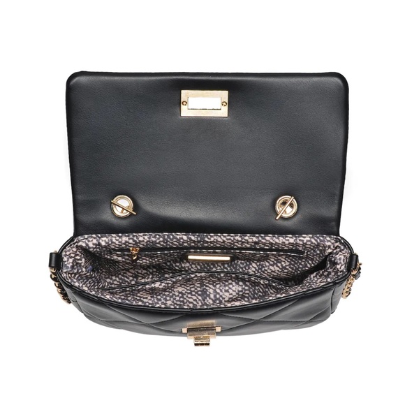 NWT! EMILY QUILTED CHAIN CROSSBODY BAG - BLACK - Picture 3 of 4